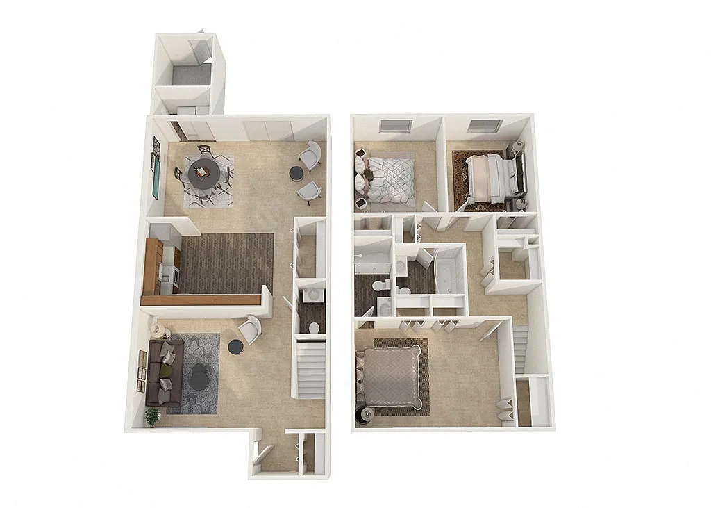 Floor plan Three Bedroom Townhouse
