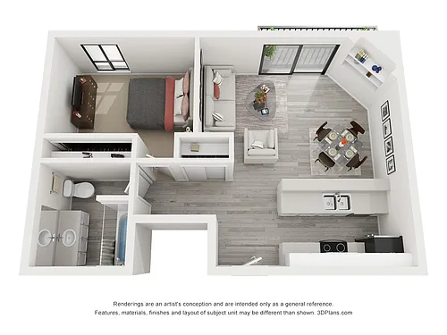 Floor plan One Bedroom B