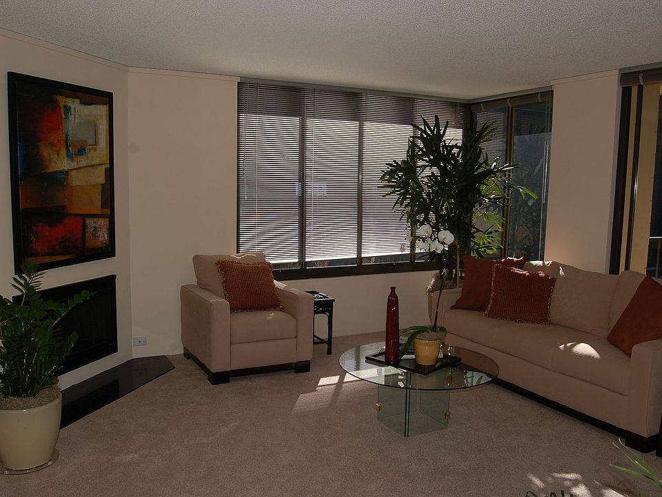 Living room with view of coit tower