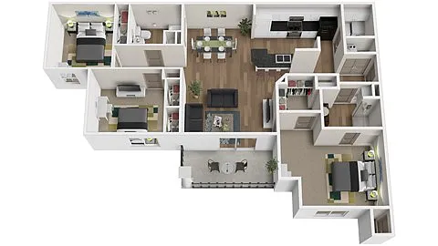 Floor plan 3 beds 2 baths
