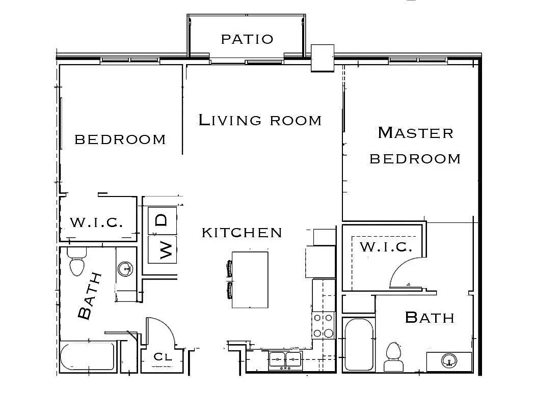 Floor plan 2 Bed 2 Bath