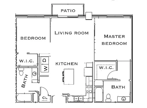 Floor plan 2 Bed 2 Bath