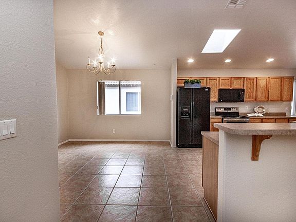 Dining room, kitchen and island view