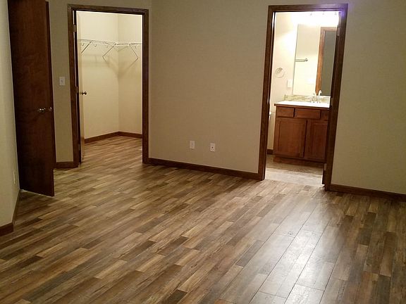 Master bedroom with walk in closet and bathroom.