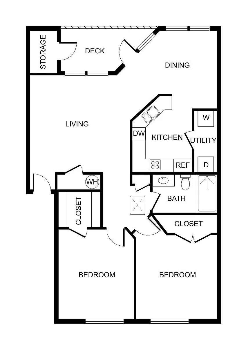Floor plan 2 Bed 1 Bed