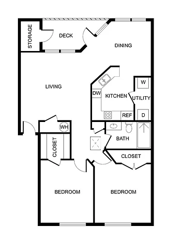 Floor plan 2 Bed 1 Bed