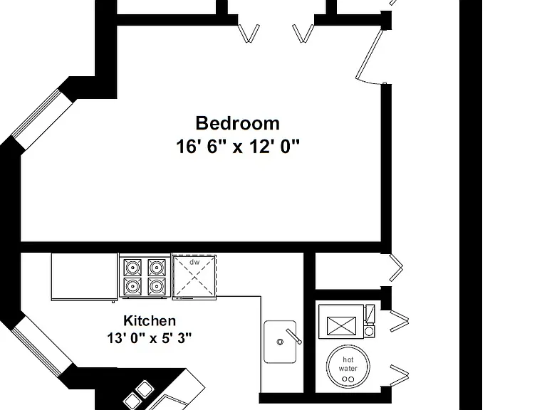 Represents the 750 SQFT apartment in the 3435 building