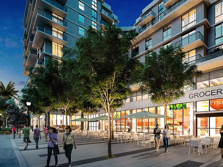 Avalon South Miami with on-site retail featuring The Fresh Market opening in January 2026 (rendering)