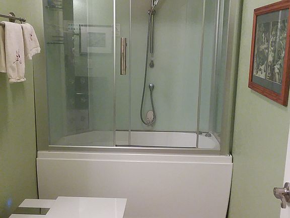 Steam shower with jacuzzi tub