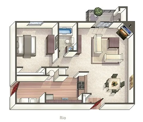 Floor plan a1x1-R-Rio