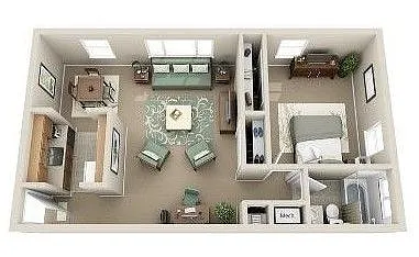 Floor plan 1 Bed 1 Bath