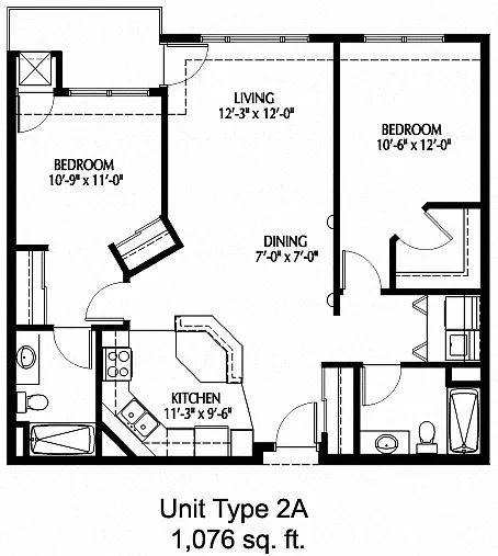 Floor plan Two Bedroom - A
