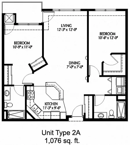 Floor plan Two Bedroom - A