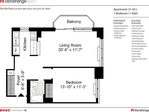 2nd image of 235 W 48th St APT 32L