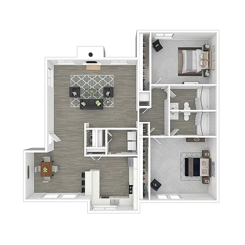 Floor plan 2 Bed 2 Bath B