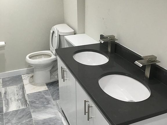Luxury bathroom with marble floors