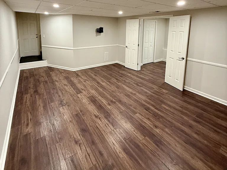 Finished basement media room