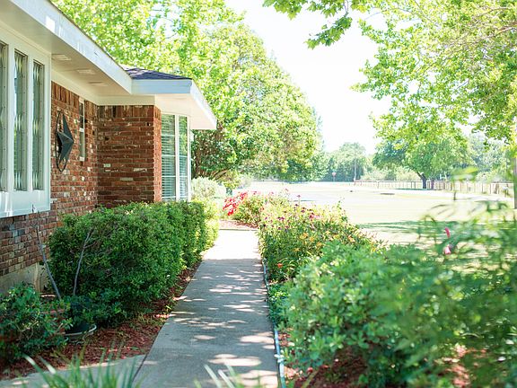 Sidewalk and flowerbed