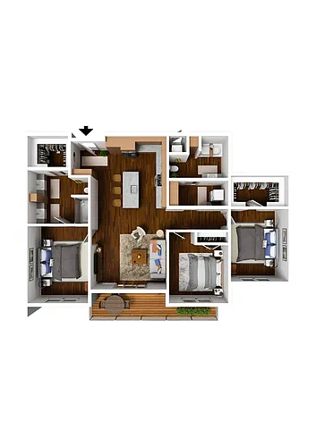 Floor plan 3 Bedroom A Premium