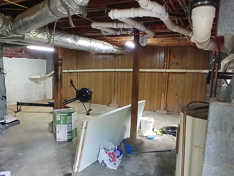 Unfinished basement for storage