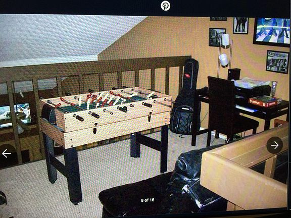 Upstairs game room, open concept