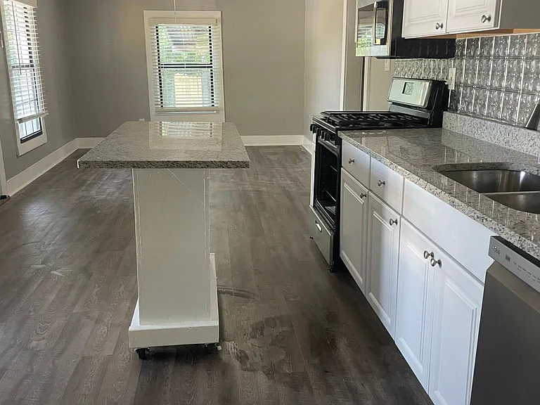 Open concept Kitchen into Living Room