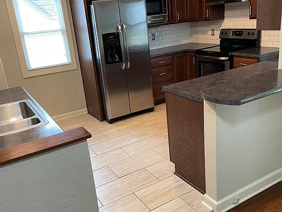 Kitchen from the dining area.
