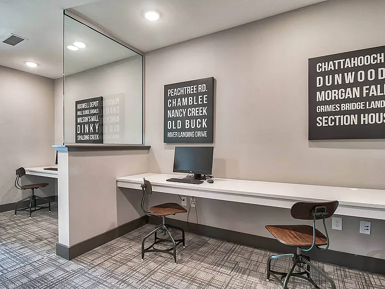 Business center with suites that may be reserved