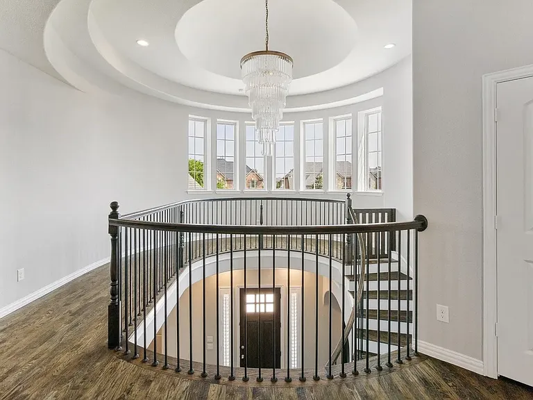 View from the 2nd floor. Beautiful Chandelier!