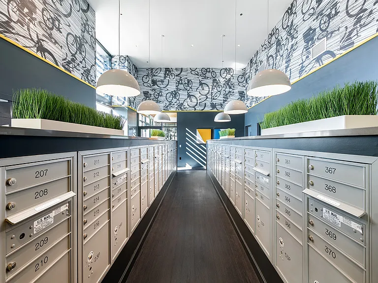 Mail Room with Package Lockers