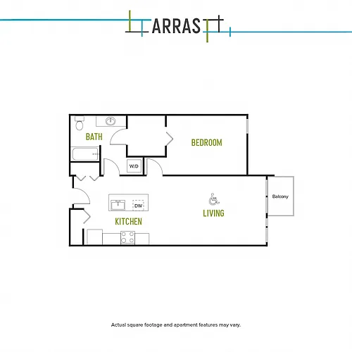 Floor plan One Bed One Bath L 3
