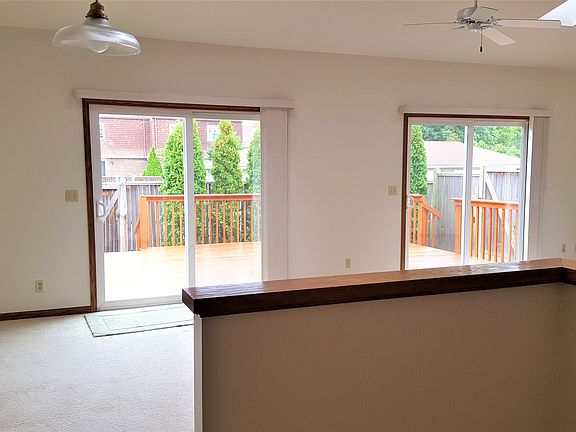 View of dining/living rooms from kitchen.