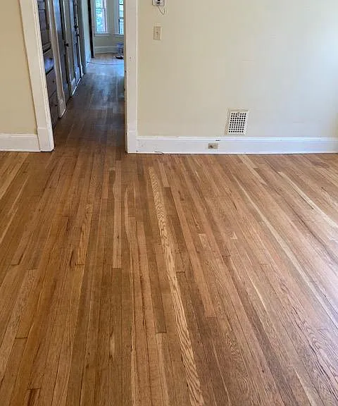 dining room looking down hallway to bath, bedroom, and living room