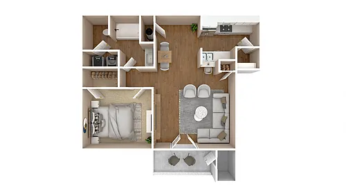 Floor plan One Bedroom A2