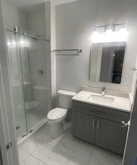 Gorgeous finishes, large walk-in showers.