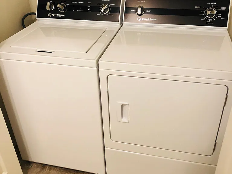 Every apartment has a Speed queen washer/dryer in the unit. (no additional charge)