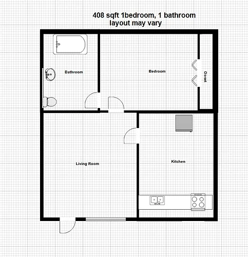 Floor plan 1Bedroom 1Bath