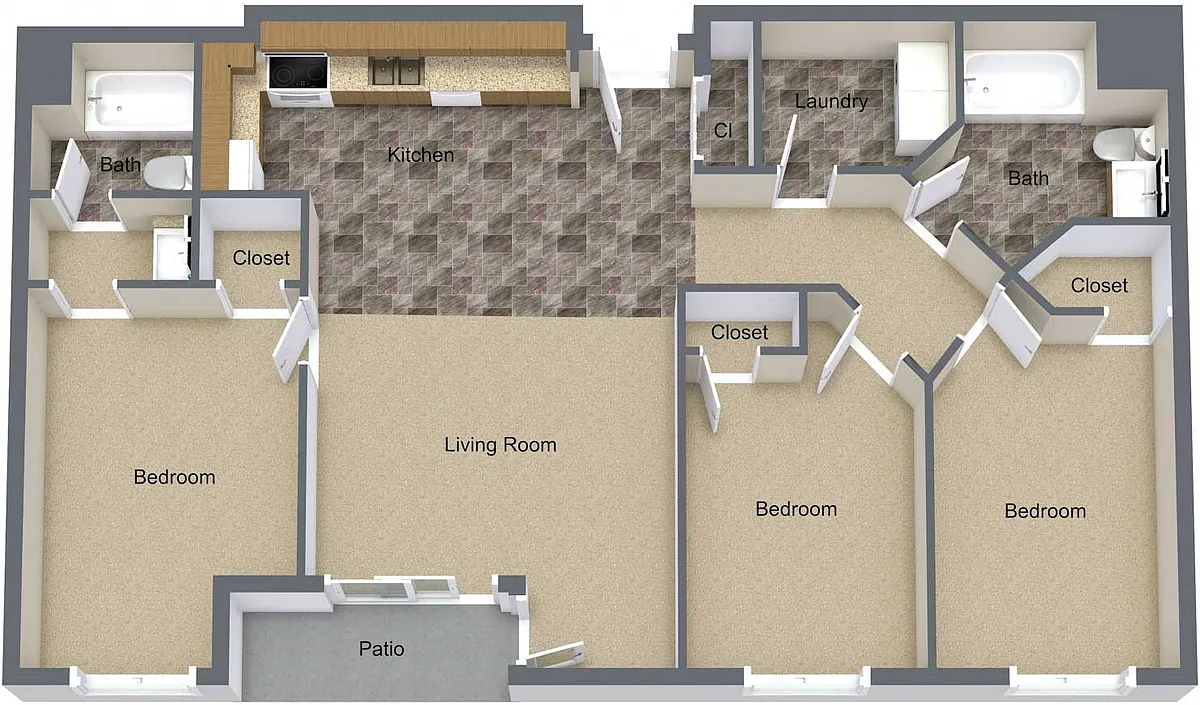 Floor plan Three Bedroom
