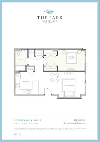 Floor plan 1 BR-E
