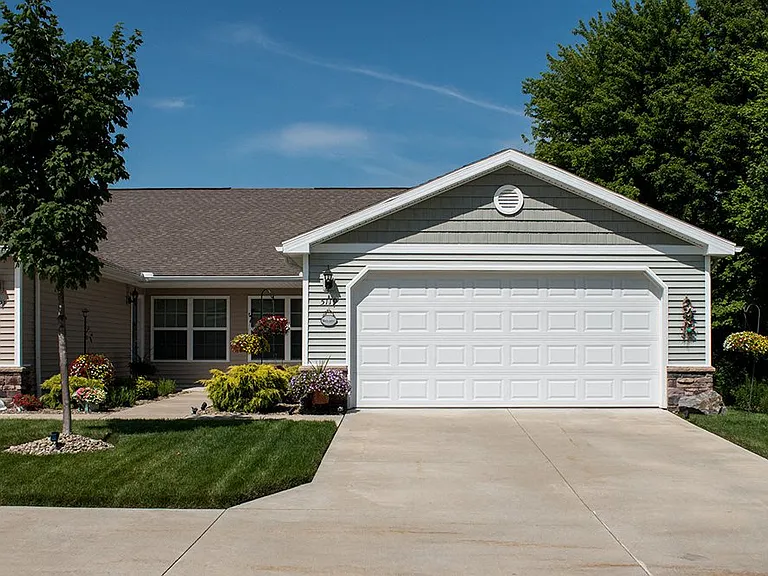 Attached Two-Car Garages in a Neighborhood Setting
