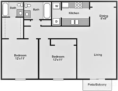 Floor plan Two Bedroom Poplar