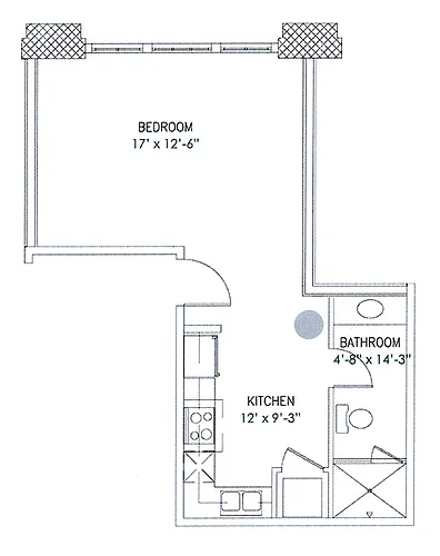Floor plan 1 Bedroom, 1 Bathroom