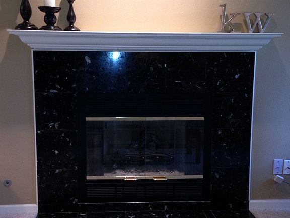 Marble gas fireplace