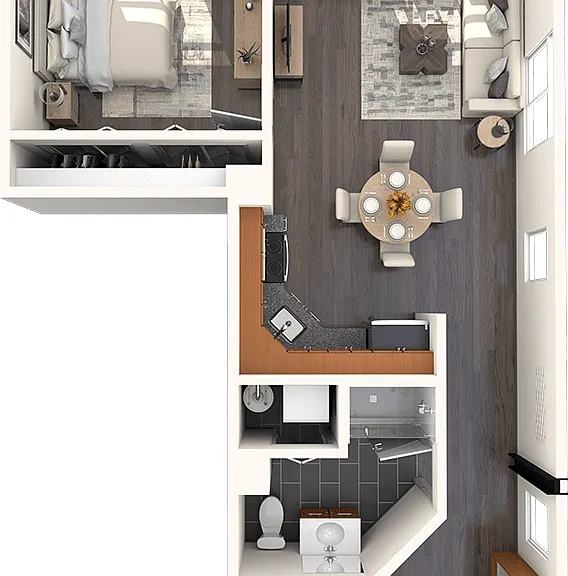 A4: 1 Bed, 1 Bath