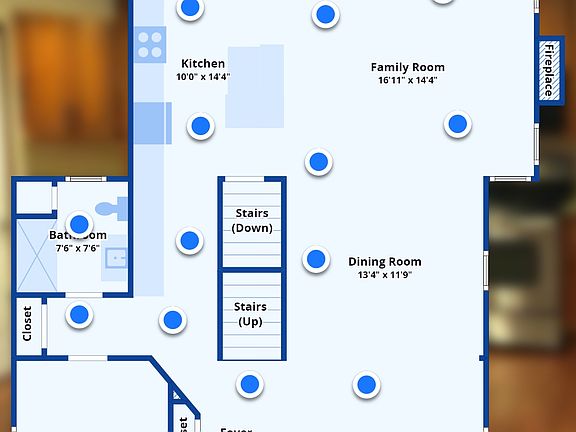 1st floor blueprint/layout. Bedroom # 1 in bottom left corner.