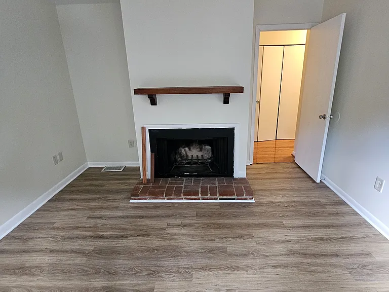 Bedroom but fireplace not available for use.