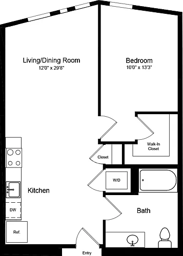 Floor plan 1 Bedroom A2