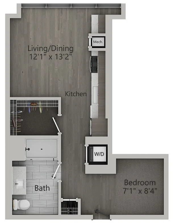 Floor plan JR3 | Convertible | 545 SF
