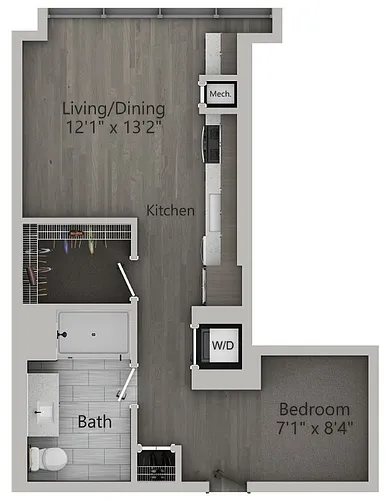 Floor plan JR3 | Convertible | 545 SF