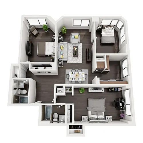 Floor plan Three Bedroom C2B